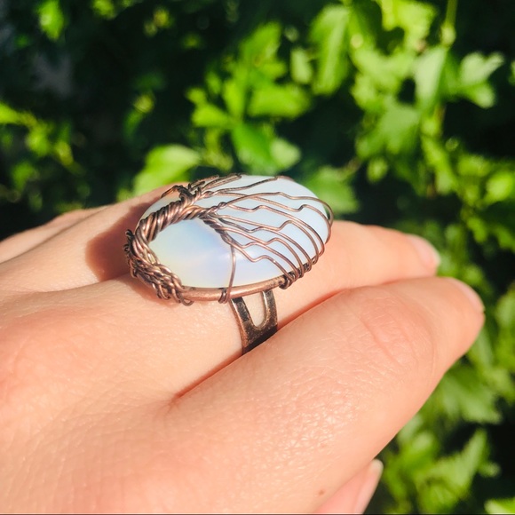 Tree of Life Ring Nature Wire Iridescent Size 9 - Picture 3 of 4